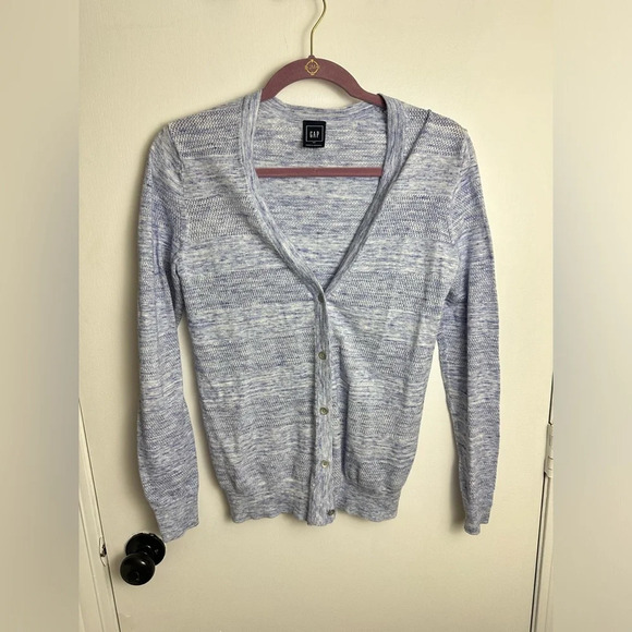 Light Blue Gap Cardigan button down v neck size XS #1492 - Picture 1 of 7